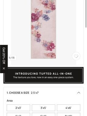 Tufted Floral Runner Rug - Pink